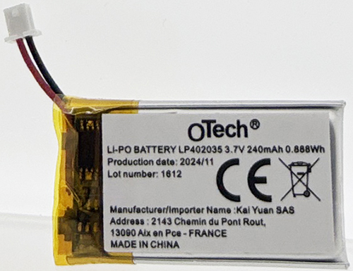 ACCUS LPM24 LP402035 type Plan 3.7V Li-Po 240mAh