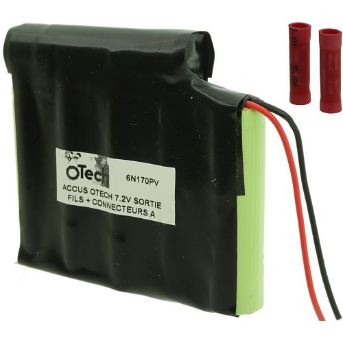 ACCUS AA 7.2V sortie Fils + connecteurs à sertir Ni-Mh 1700mAh