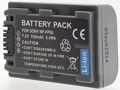 Batt type NP-FP50 Grey 7.4V Li-Ion 750mAh