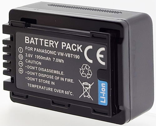 Batt type PAN VW-VBT190 3.7V Li-Ion 1950mAh
