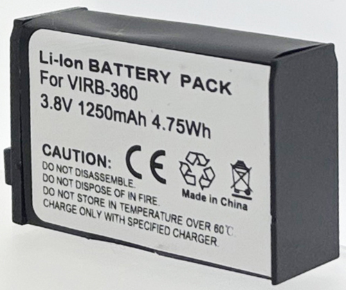 Batt type GAR VIRB-360 3.8V Li-Ion 1250mAh