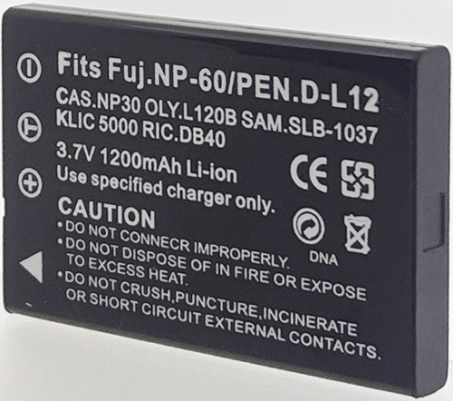 Batt type FUJ NP-60 / CAS NP-30 3.7V Li-Ion 1200mAh