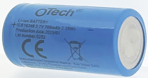 Batt type ICR123A Rechargeable 3,7V Li-Ion 700mAh