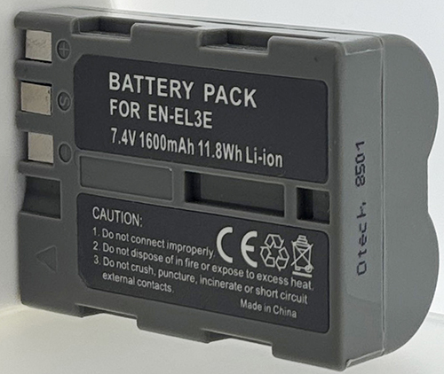 Batt OTech pour EN-EL3E 7.4V Li-Ion 1600mAh