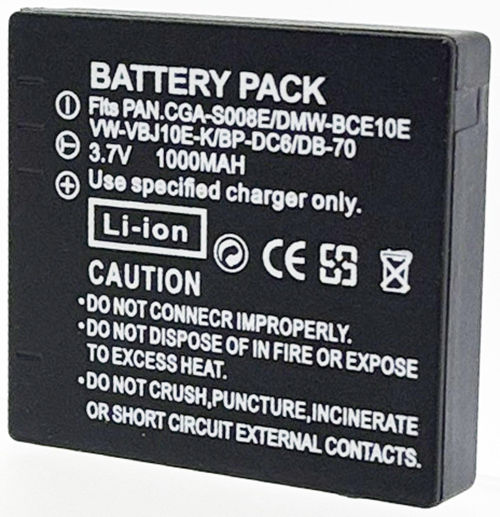 Batt type PAN BCE10 / S008 3.7V Li-Ion 1000mAh