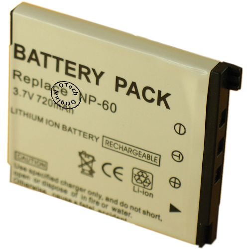 Batt type CAS NP-60 3.7V Li-Ion 500 / 750mAh