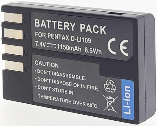 Batt type PENT D-LI109 7.4V Li-Ion 1150mAh
