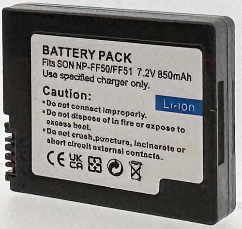Batt type SON NP-FF50 7.4V Li-Ion 750mAh