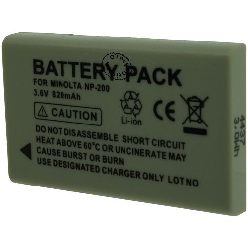 Batt type MIN NP-200 3.7V Li-Ion 850mAh