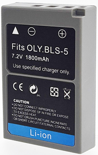 Batt type OLY PS BLS-5 7.2V Li-Ion 1800mAh