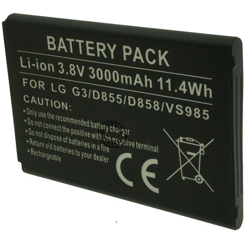 Batt type LG G3/D855/D858/VS985 3.8V Li-Ion 3000mAh