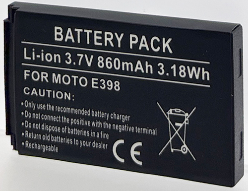 Batt type MOT E390 / E398 3.7V Li-Ion 860mAh