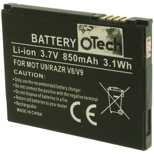 Batt type MOT U9 / RAZR V8/V9 3.7V Li-Ion 850mAh