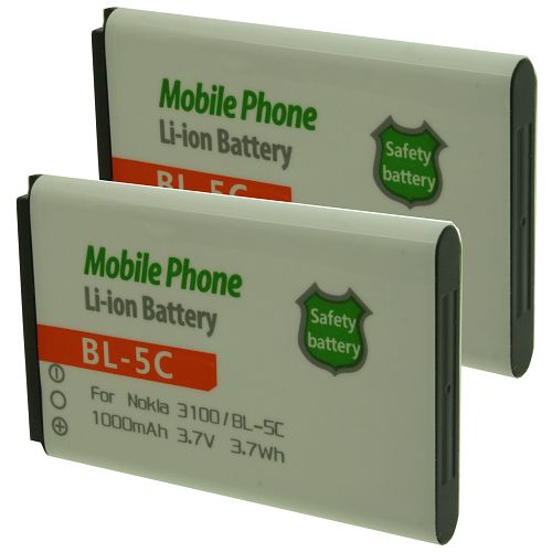 Batt type NOK BL-5C / 2300 x2 3.7V Li-Ion 1000mAh