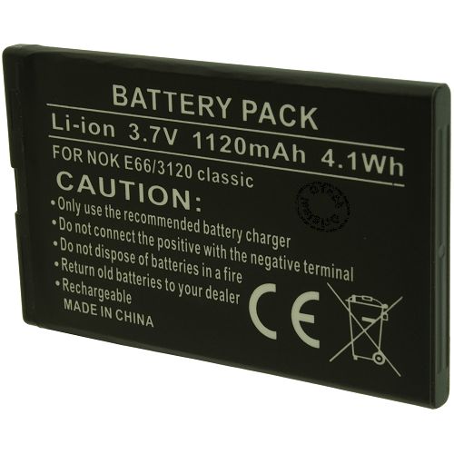 Batt type NOK BL-4U / E66 3.7V Li-Ion 1120mAh