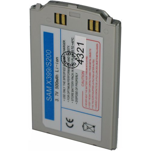 Batt type SAM X399 / S200 silver 3.7V Li-Ion 500mAh