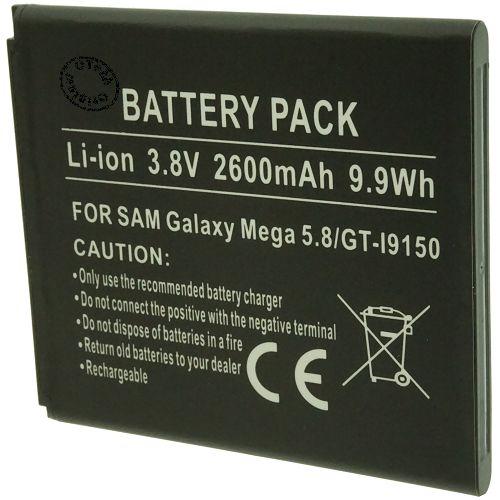 Batt type SAM Galaxy Mega 5.8/GT-I9150 3.8V Li-Ion 2600mAh