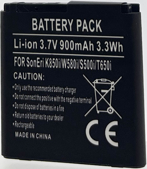 Batt type SON K850i 3.7V Li-Ion 900mAh